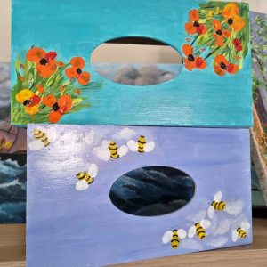 Hand painted Tissue box holder