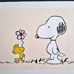 SOLD Snoopy and Woodstockhand painted NOT print, commission available 1 WEEK